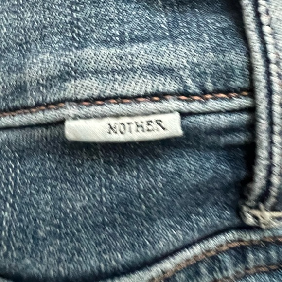 MOTHER Blue Distressed Flare Jeans - Picture 2 of 7